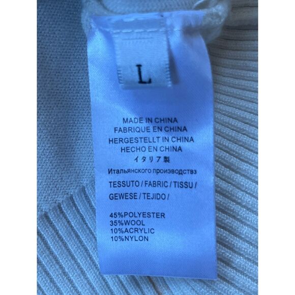 NWOT  LOEWE White Blue Logo Graphic Button Up Cardigan Top  Women's Size Large - Picture 4 of 9